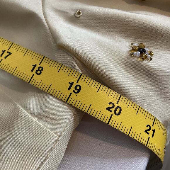 Tibi Women's Cream Beaded Sequins Silk Tunic Blouse Size‎ 6 Regal Maximalist - Picture 4 of 15